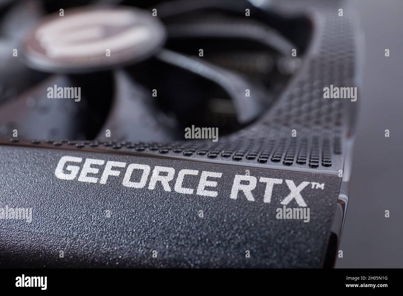 Geforce RTX 3080 Nvidia GPU graphics card detail Stock Photo