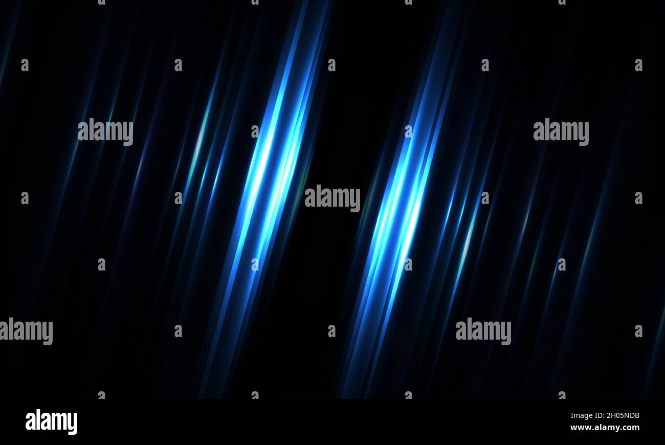 Dark blue geometric background with diagonal glowing light lines and ...