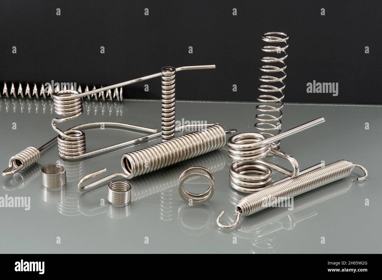 Metal springs in different sizes Stock Photo Alamy