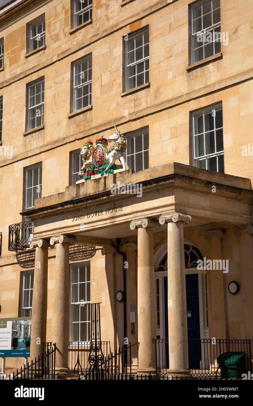 UK, Gloucestershire, Cheltenham, Crescent Place, 1812 John Dower House, former hotel and Police Station now upmarket apartments Stock Photo