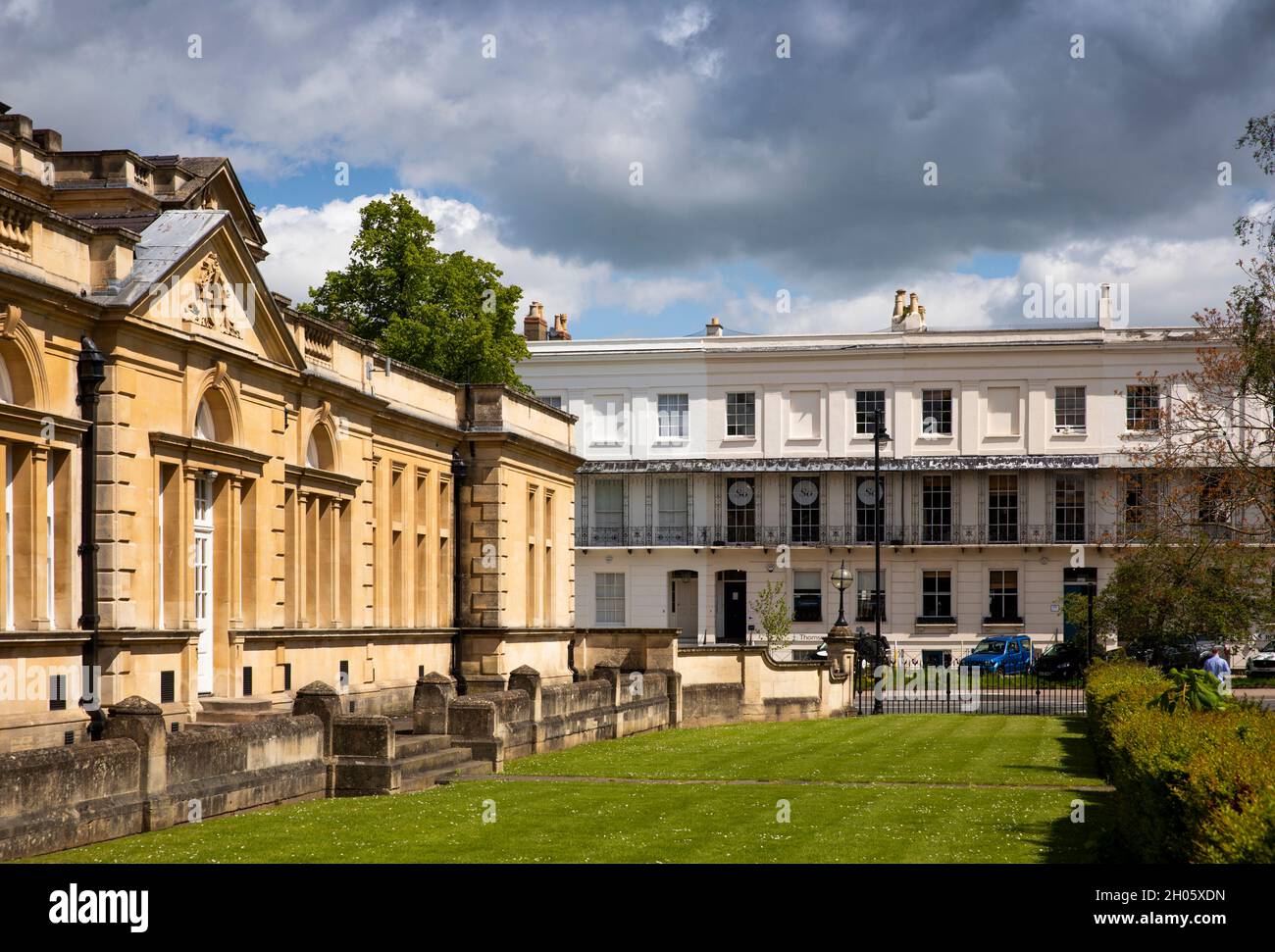 UK, Gloucestershire, Cheltenham, Montpelier, Town Hall and Imperial Square houses Stock Photo