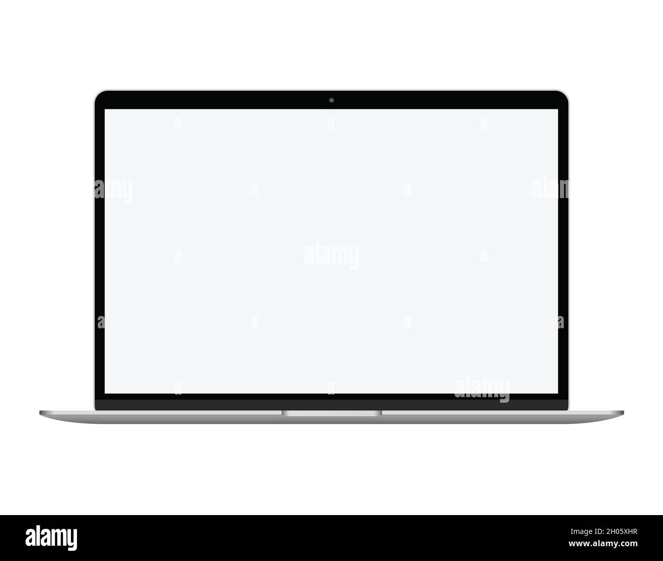 Modern new model macbook air silver notebook, flat design laptop vector stock illustration Stock Vector