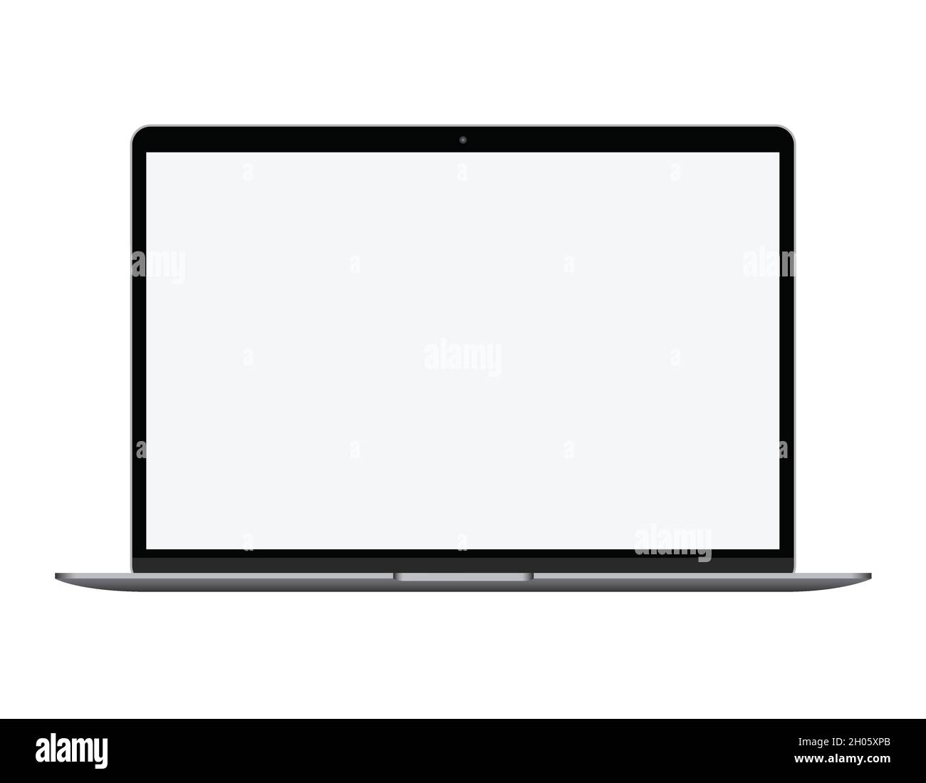 Modern new model macbook air space grey notebook, flat design laptop vector stock illustration Stock Vector