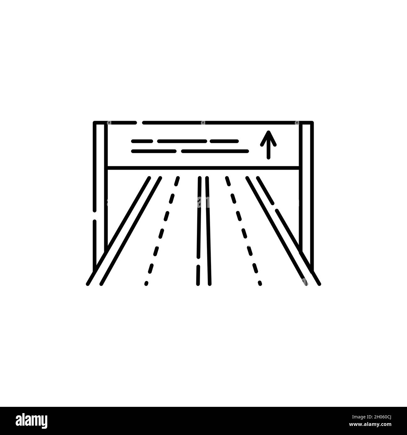 Highway olor line icon. Road construction. Pictogram for web page, mobile app, promo. UI UX GUI design element. Editable stroke. Stock Vector