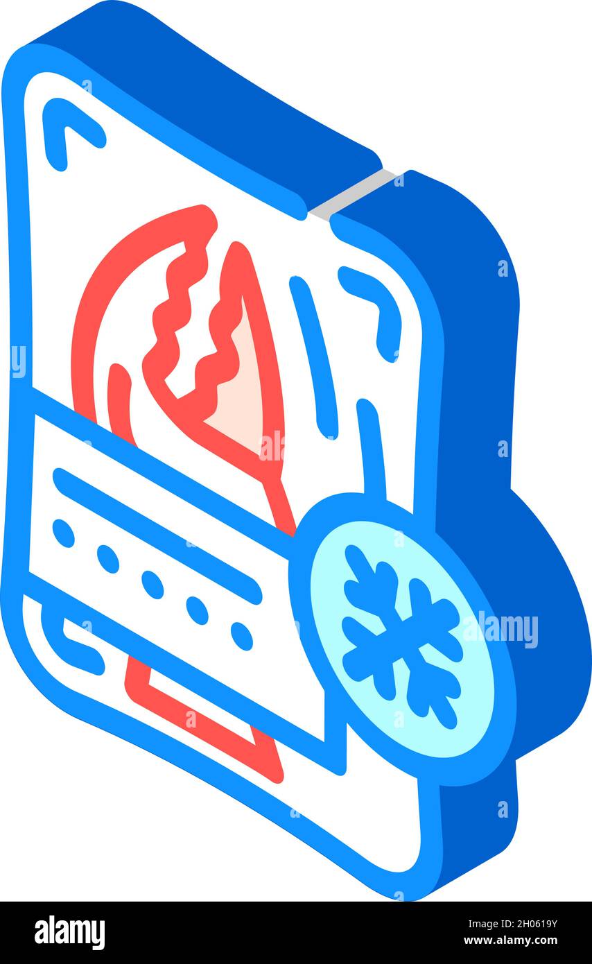 crab frozen seafood isometric icon vector illustration Stock Vector