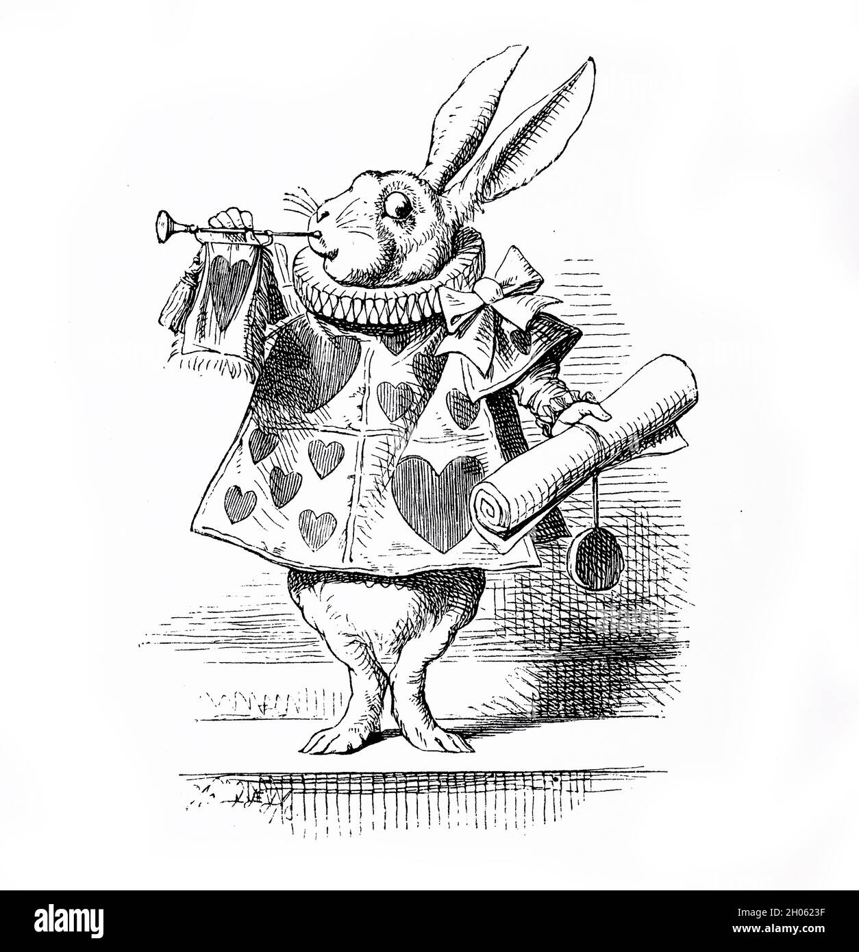 Vinatage Alice in Wonderland illustration by John Tenniel after Lewis Carols story through the looking glass Stock Photo