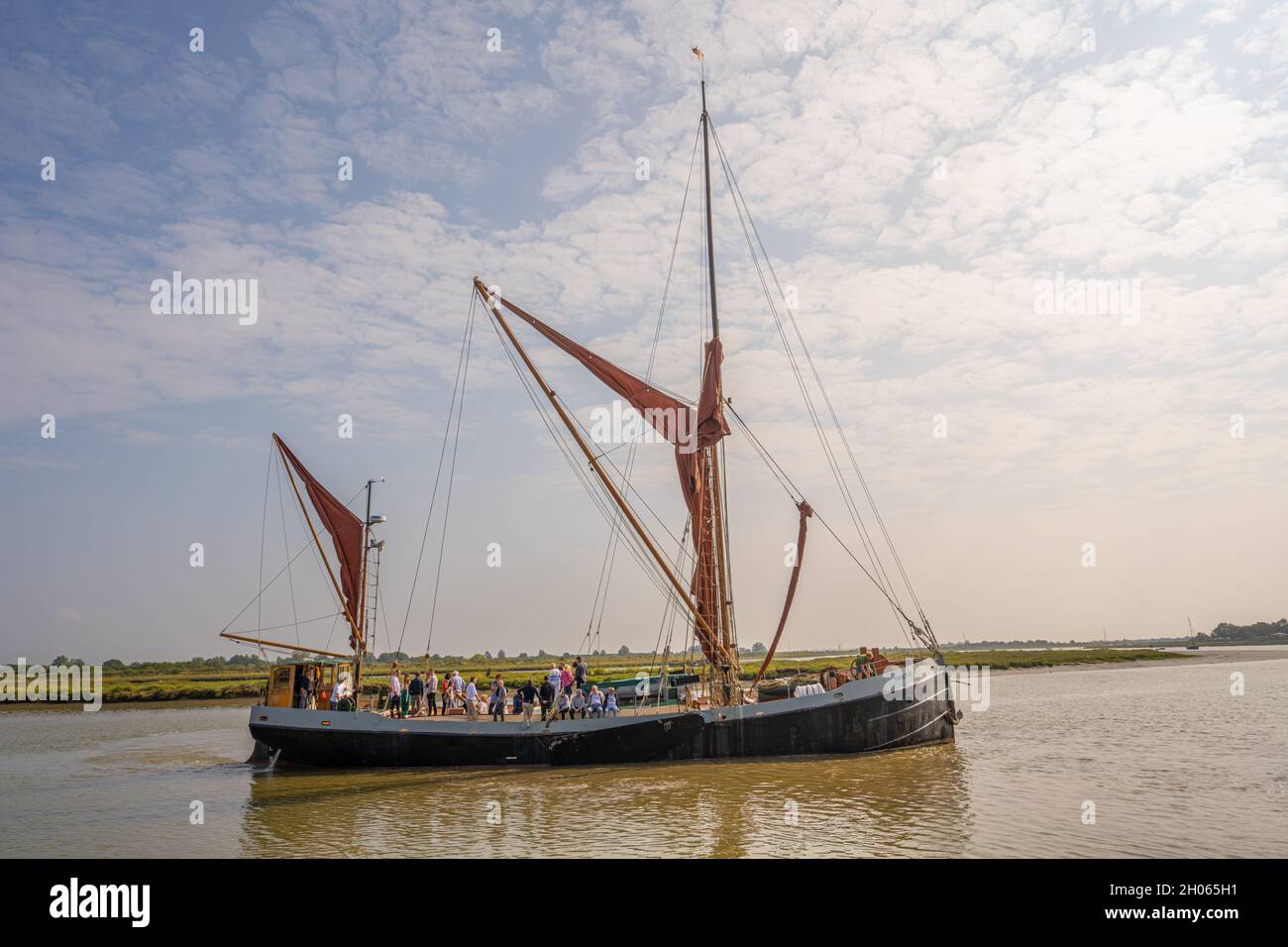 Thames barge Thistle on the river Chelmer at Maldon Essex. Stock Photo