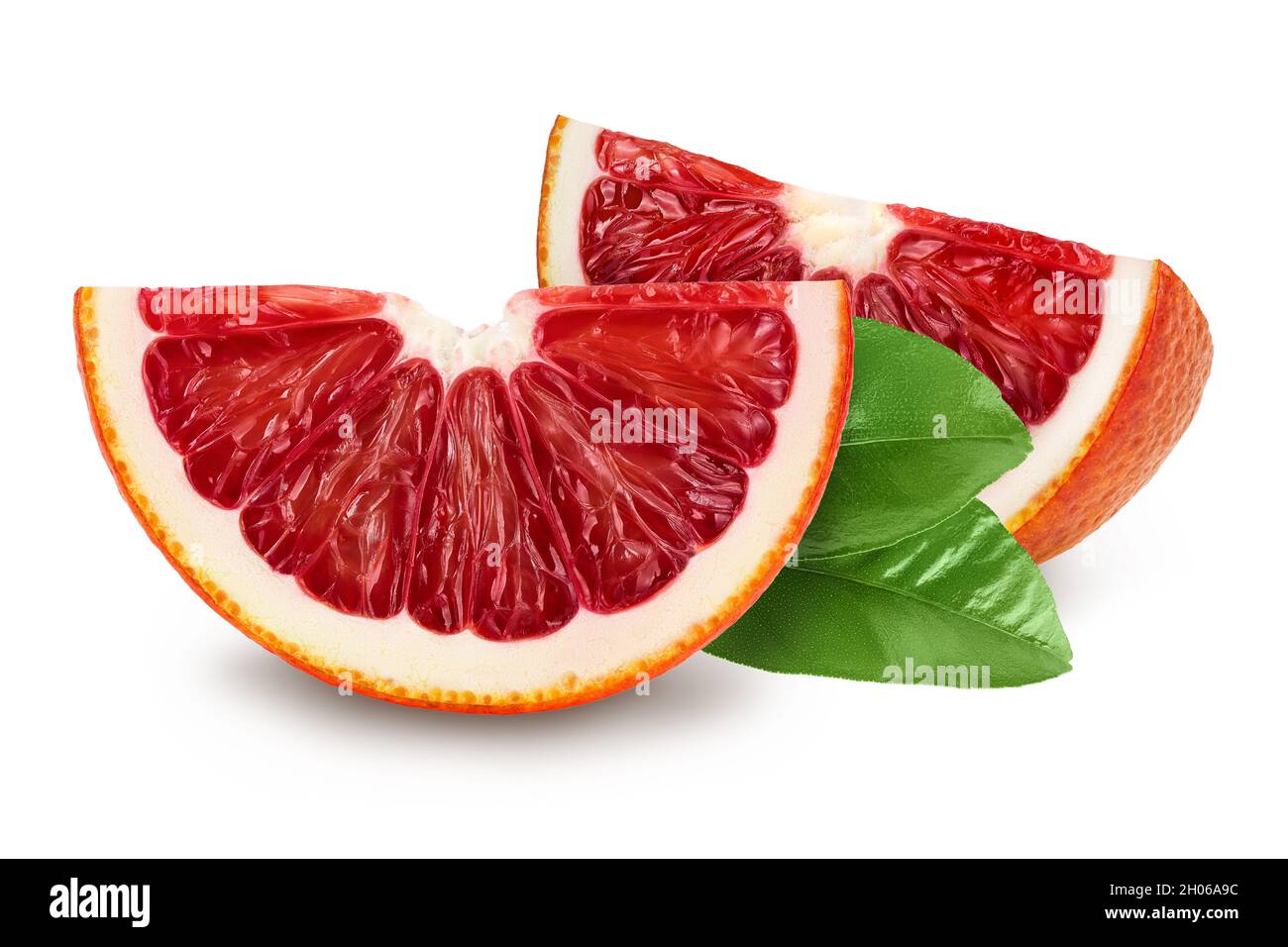 Blood red oranges isolated on white background with clipping path and