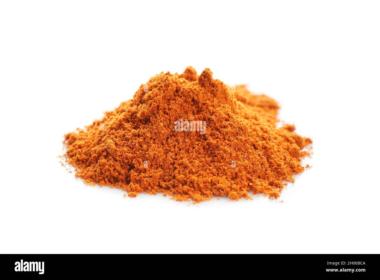 Heap of red pepper powder on white background Stock Photo Alamy