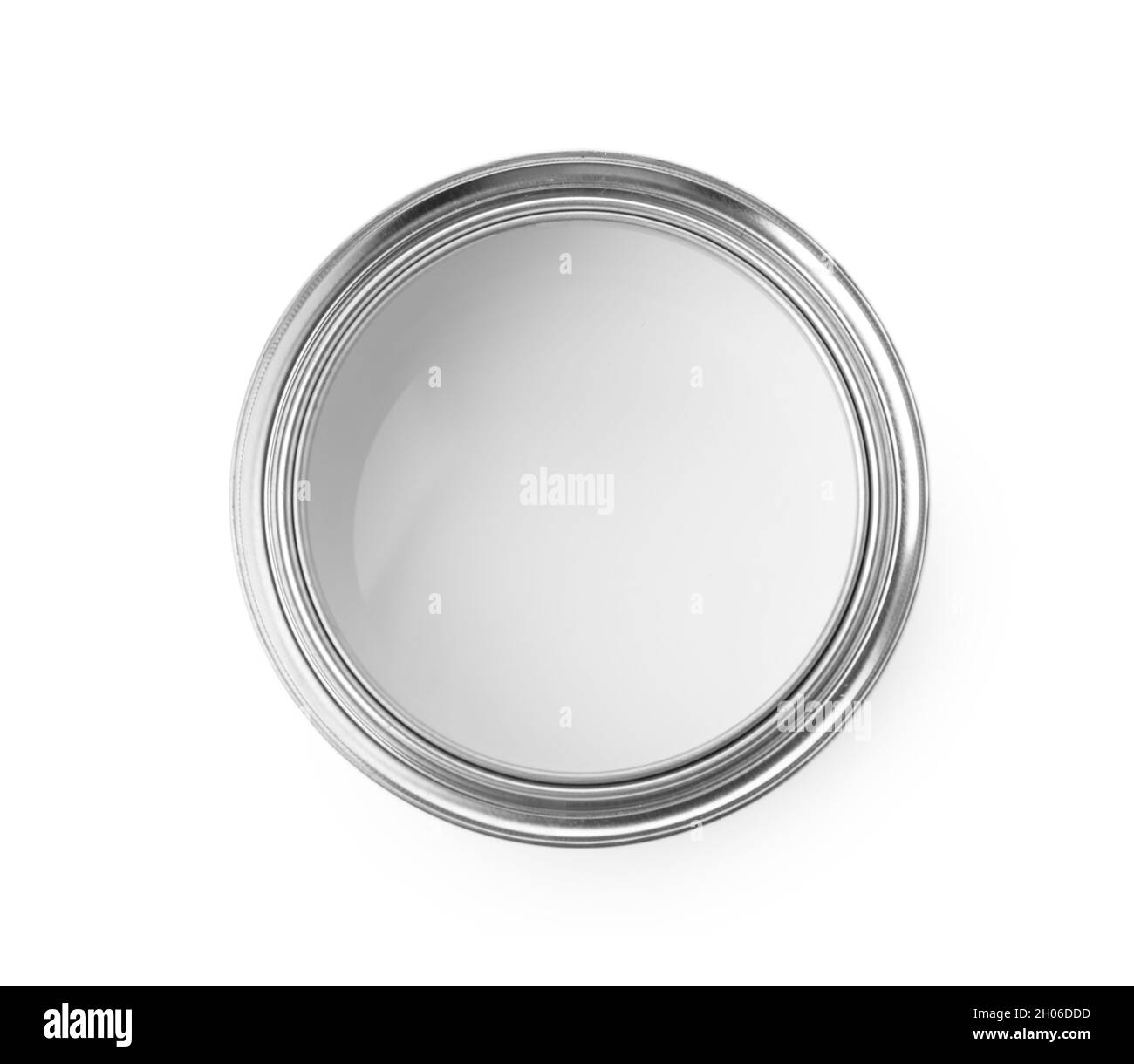 Open paint can on white background, top view Stock Photo Alamy
