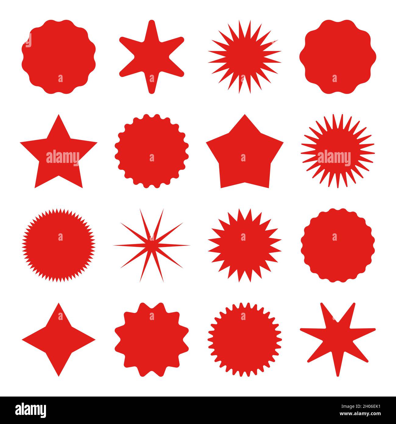 Retro stars, sunburst symbols. Vintage sunbeam icons. Red shopping labels, sale or discount sticker, quality mark. Special offer price tag Stock Vector