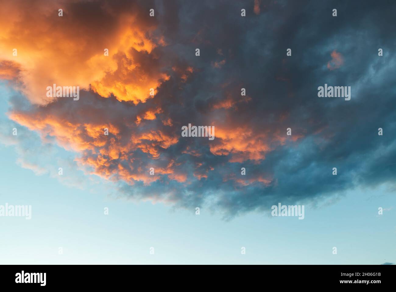 Beautiful sunset sky. Colorful sky with dramatic clouds Stock Photo