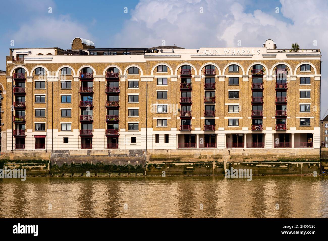 Gun Wharves Apartment Building, Thames Riverside, Wapping, London, UK