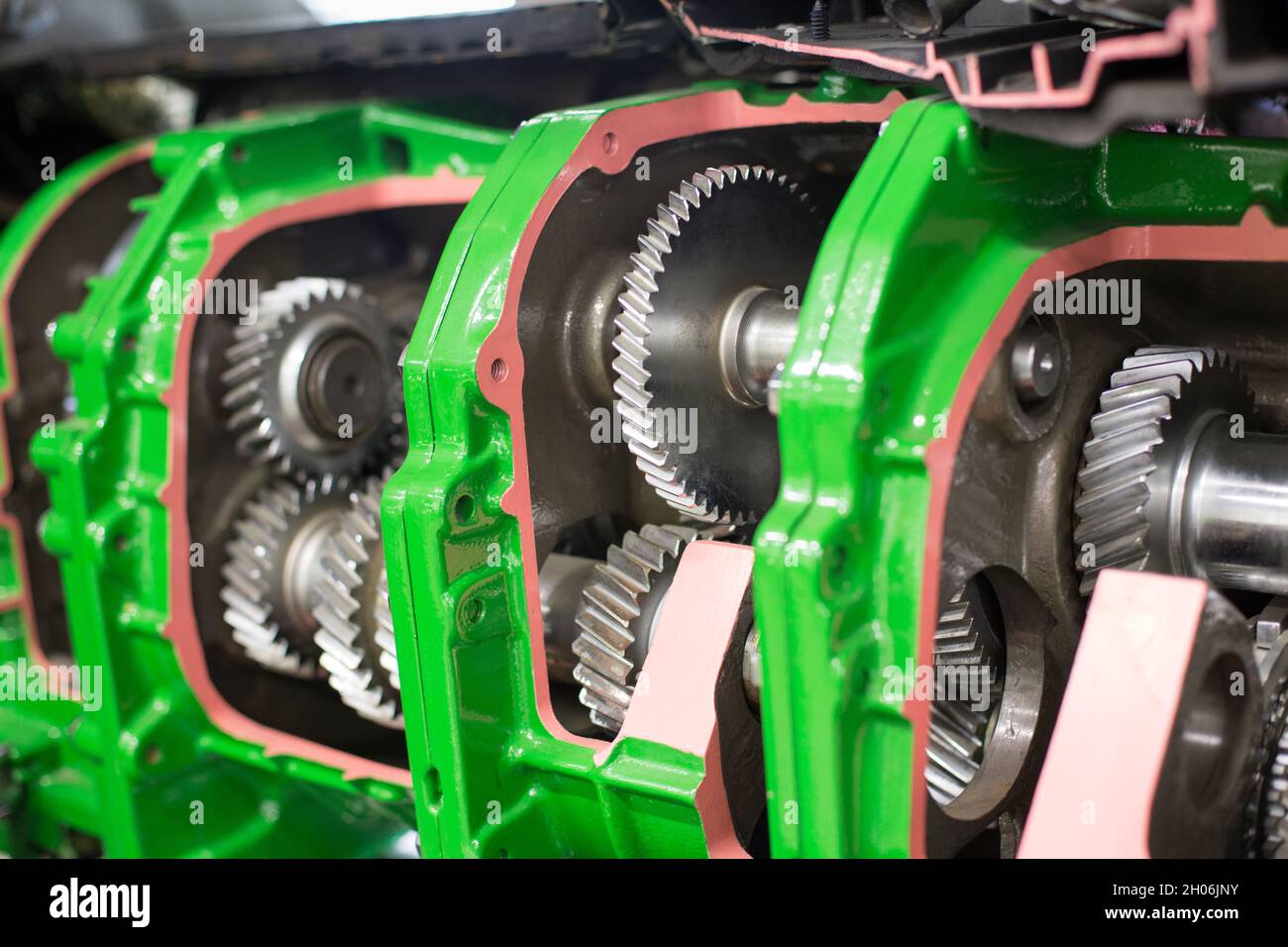 Gear wheels in agricultural machinery. Mechanical details Stock Photo ...