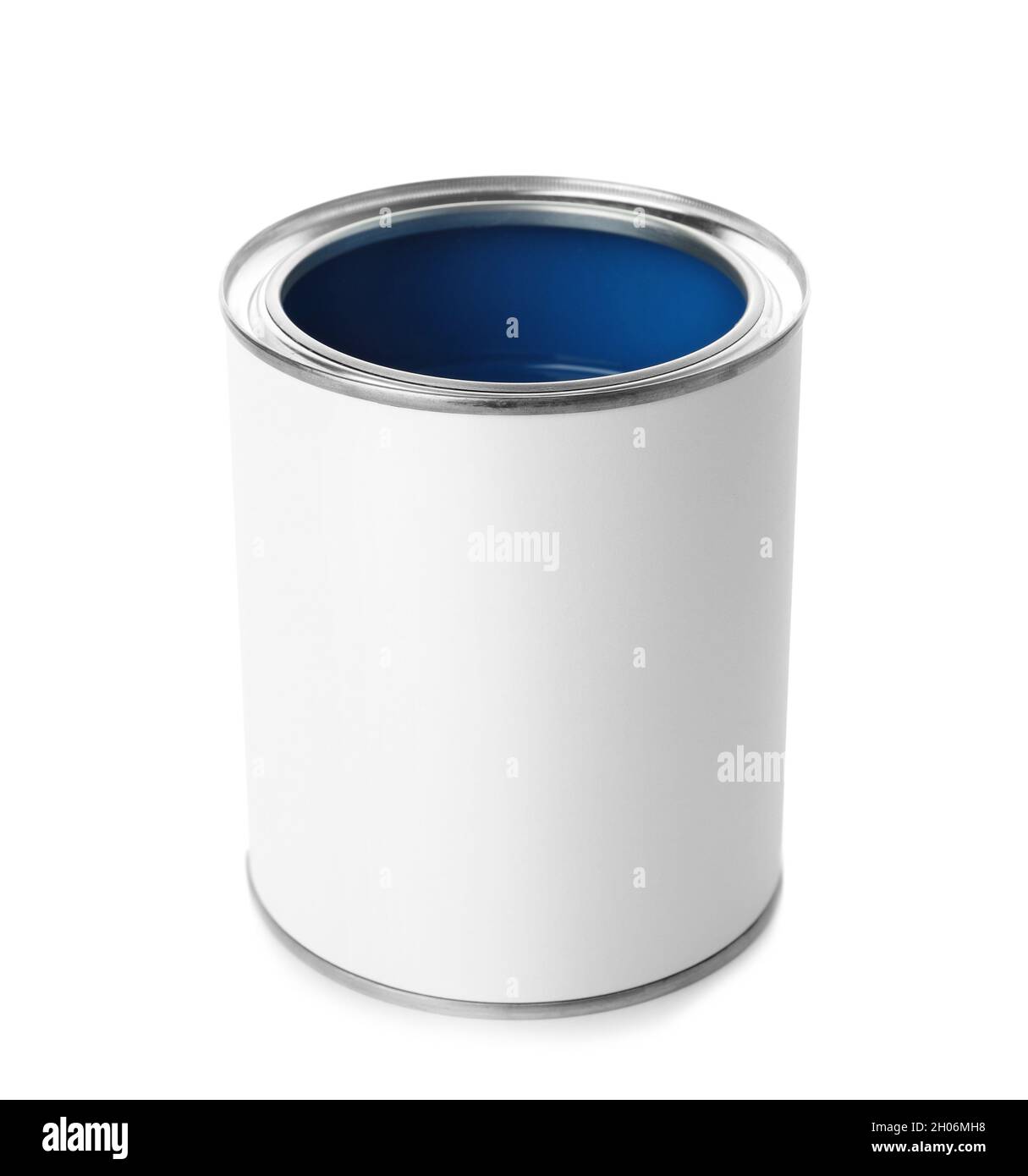 Open paint can on white background. Mockup for design Stock Photo - Alamy
