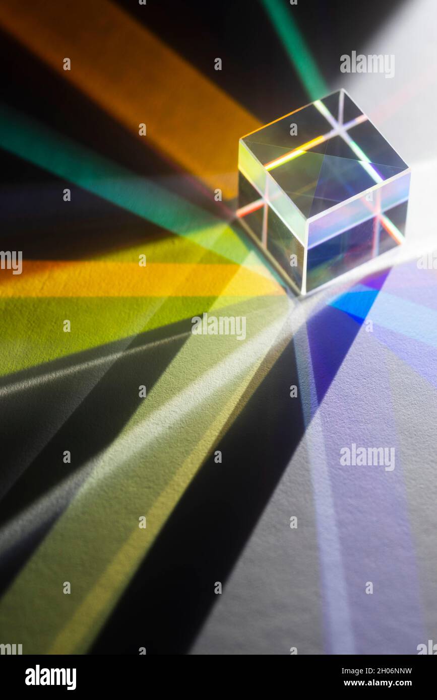 Colorful light prisms reflection.Colorful light prisms Effect Stock