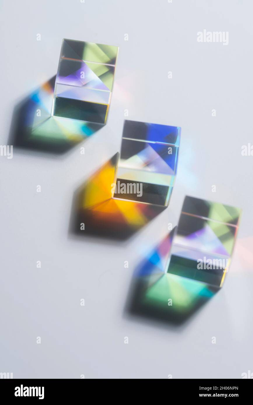Colorful light prisms reflection.Colorful light prisms Effect Stock