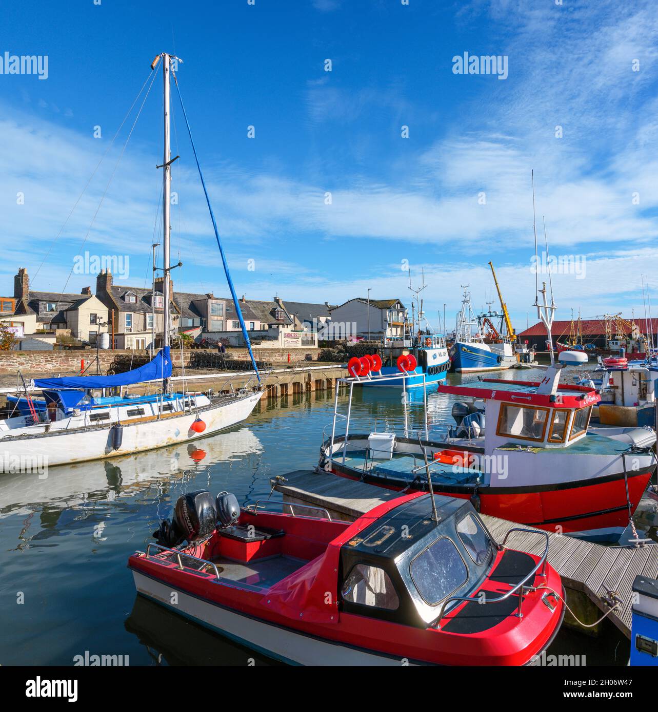 Harbour and marina in Arbroath, Scotland, UK Stock Photo