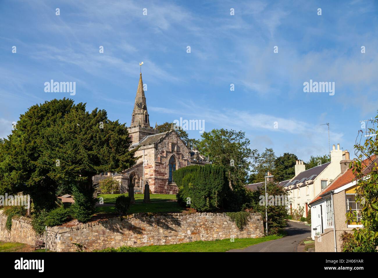 Largo and Newburn Parish Church in Upper Largo Fife Scotland Stock