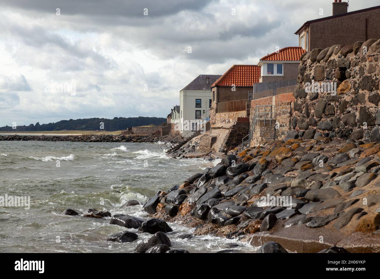 Houses at the seashore in Largo, Fife, Scotland Stock Photo Alamy