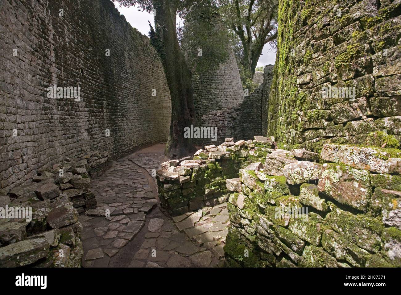 Inside The Great Enclosure, part of The Great Zimbabwe Ruins, which is
