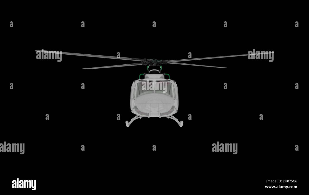 Realistic Helicopter Flying Animation Front View Alpha Channel 3d Rendering Stock Photo Alamy