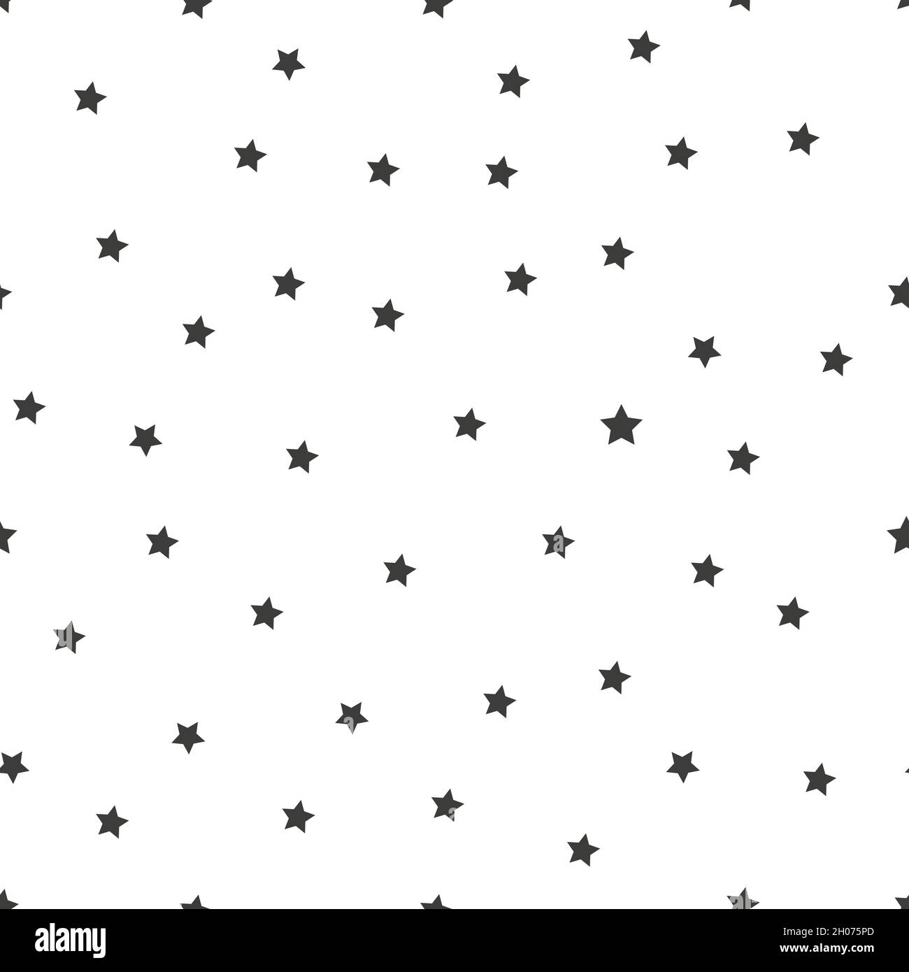 Seamless pattern with black stars on white background. Vector ...