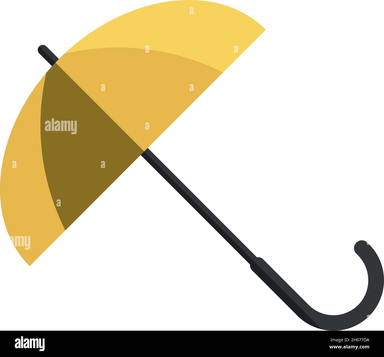 Vector Flat Design Yellow Umbrella. Vector illustration Stock Vector