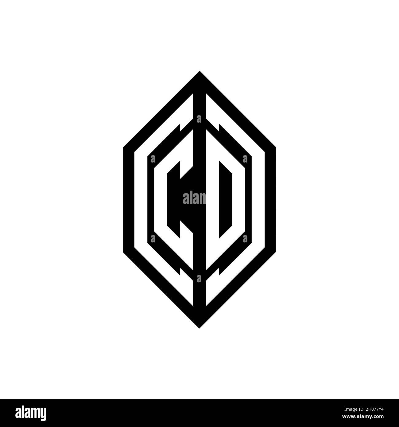 CO logo with geometric shape vector monogram design template isolated on white background Stock Vector
