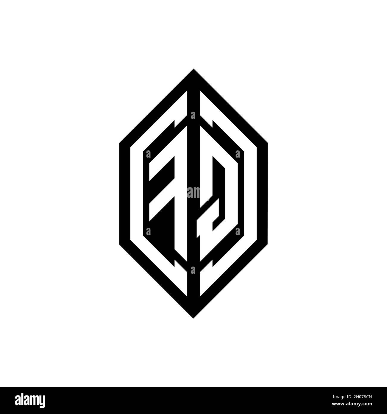 FQ logo with geometric shape vector monogram design template isolated on white background Stock Vector