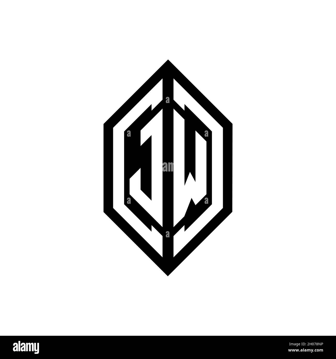 JW logo with geometric shape vector monogram design template isolated ...