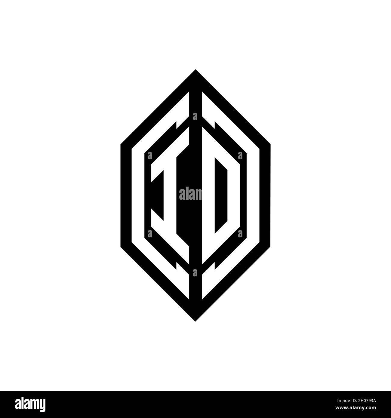 IO logo with geometric shape vector monogram design template isolated on white background Stock