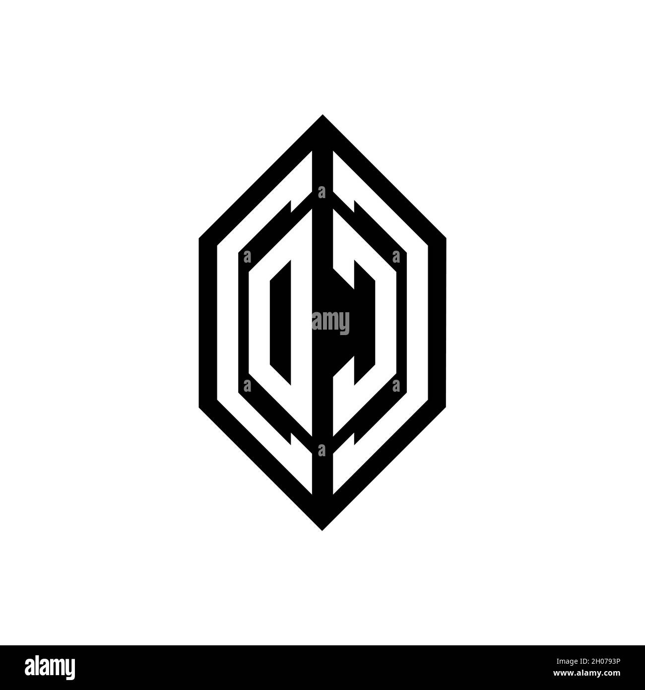 OC logo with geometric shape vector monogram design template isolated ...