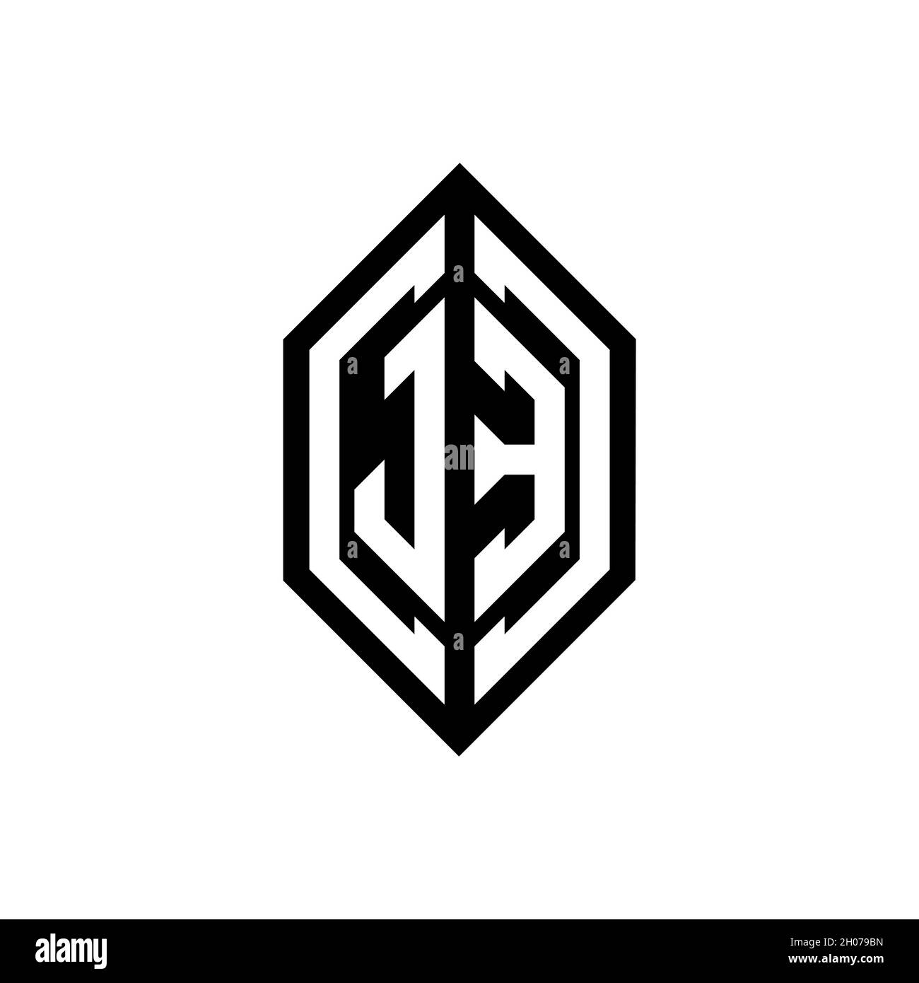 JE logo with geometric shape vector monogram design template isolated ...