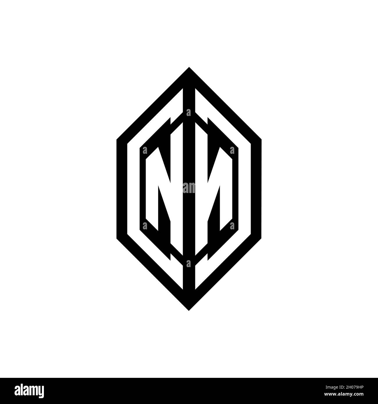 NN logo with geometric shape vector monogram design template isolated on white background Stock Vector