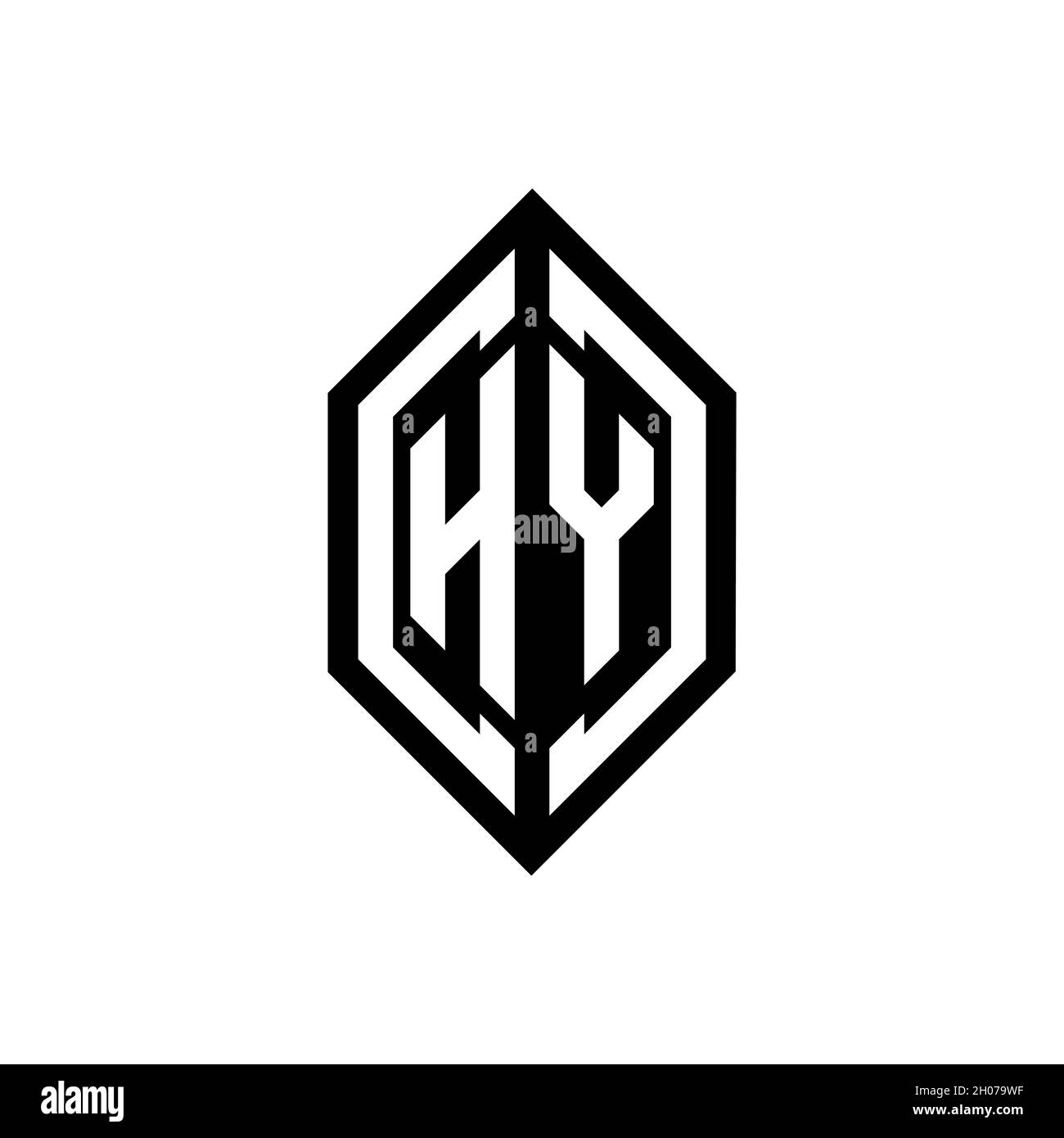 HY logo with geometric shape vector monogram design template isolated