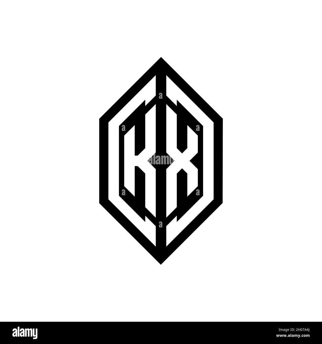 KX logo with geometric shape vector monogram design template isolated ...