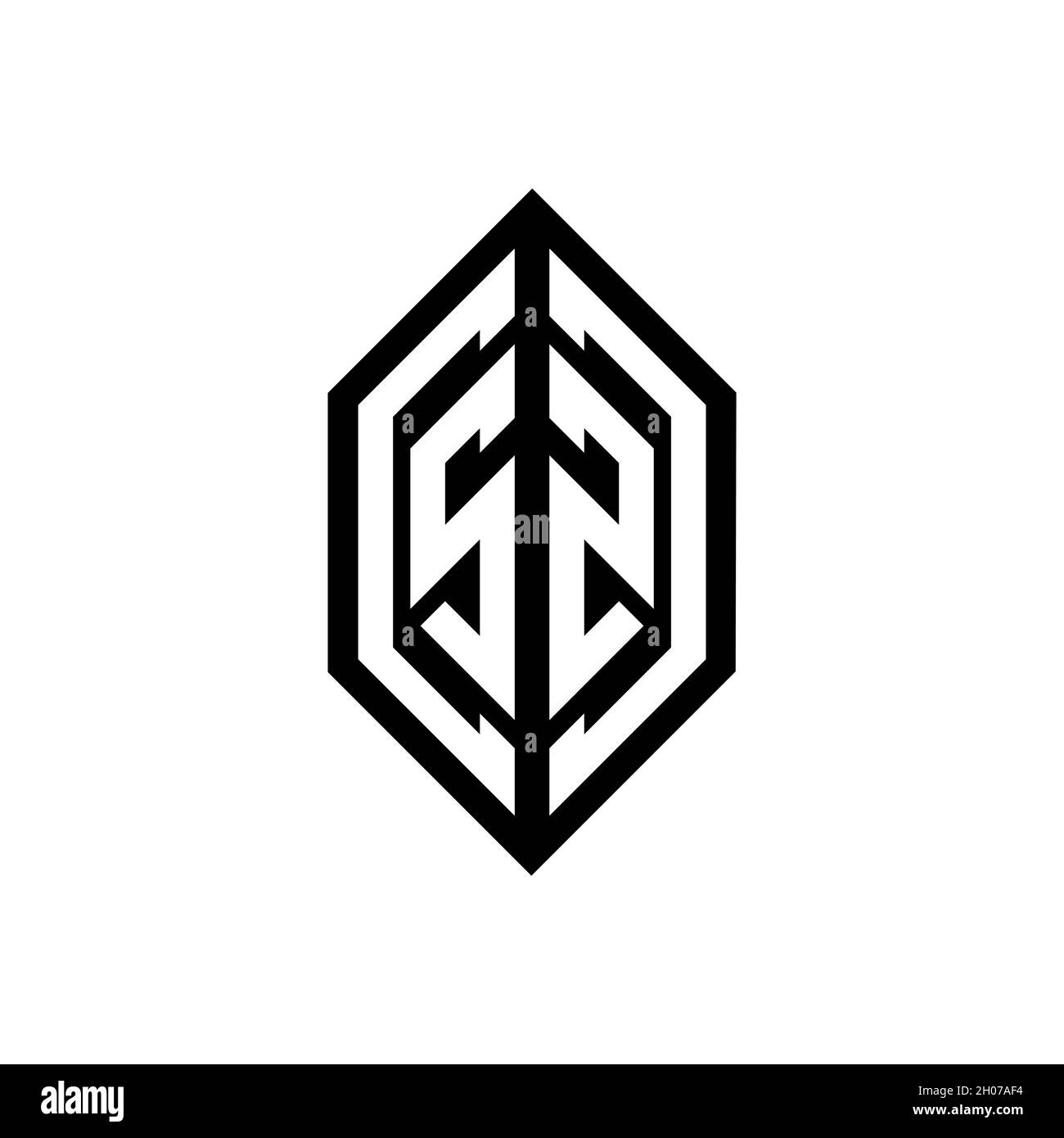 SZ logo with geometric shape vector monogram design template isolated ...
