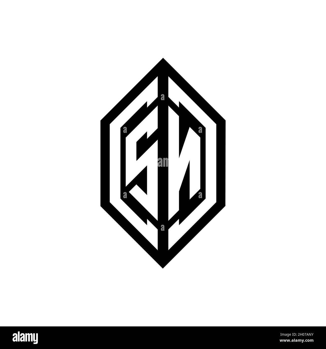 SN logo with geometric shape vector monogram design template isolated on white background Stock Vector