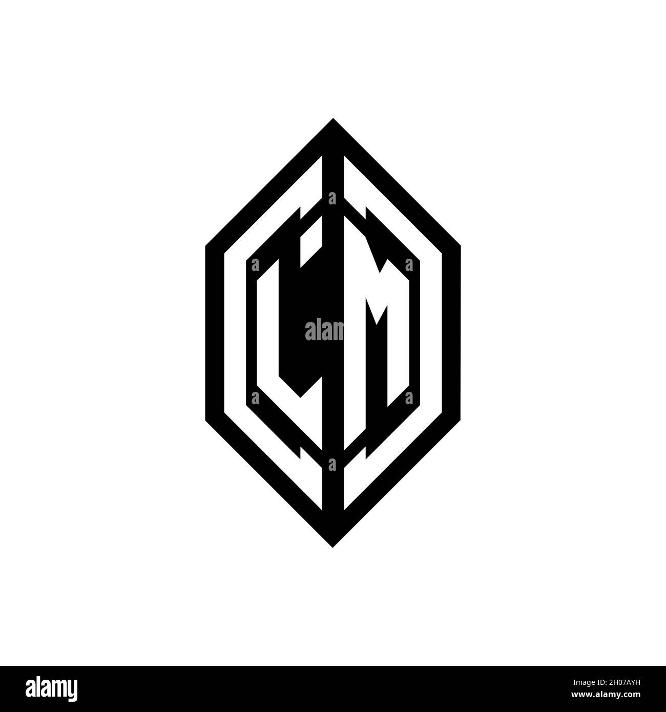 LM logo with geometric shape vector monogram design template isolated on white background Stock Vector