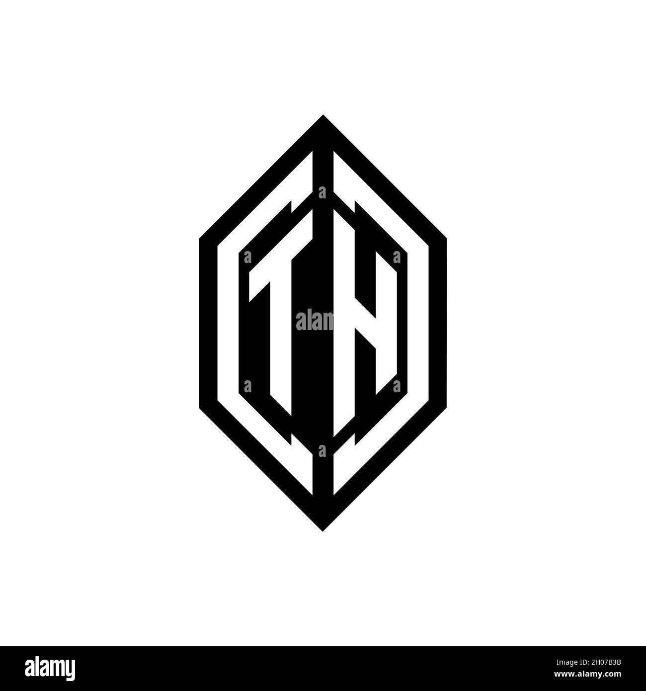 Th Logo With Geometric Shape Vector Monogram Design Template Isolated