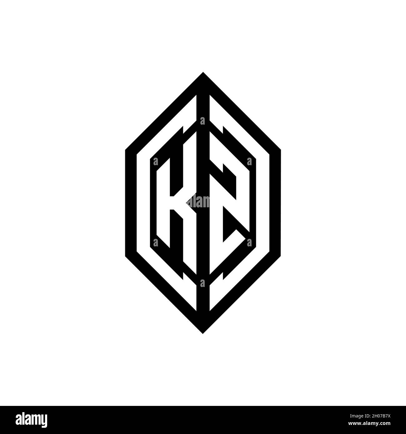 KZ logo with geometric shape vector monogram design template isolated ...