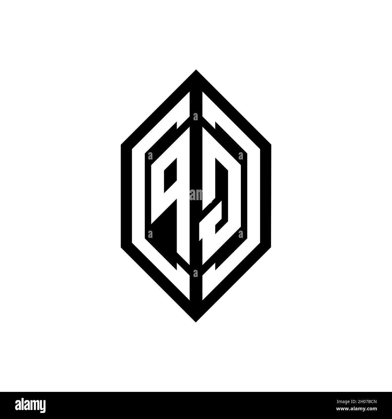 PQ logo with geometric shape vector monogram design template isolated ...