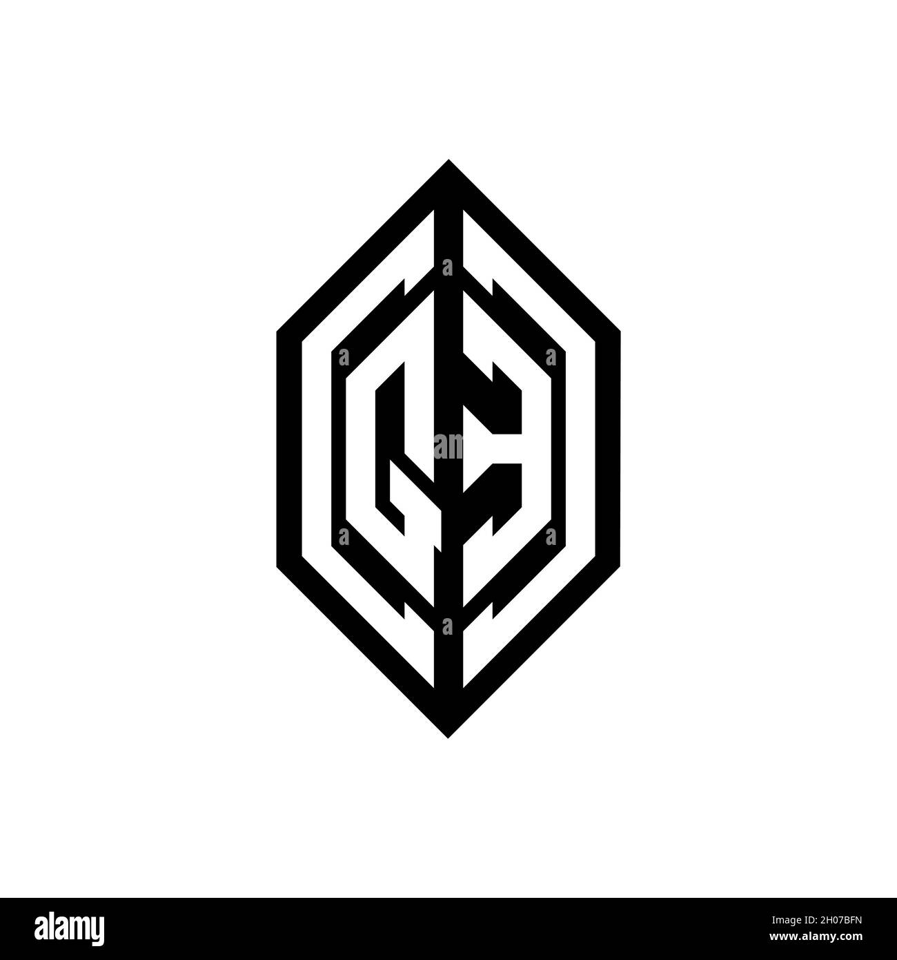QE logo with geometric shape vector monogram design template isolated ...