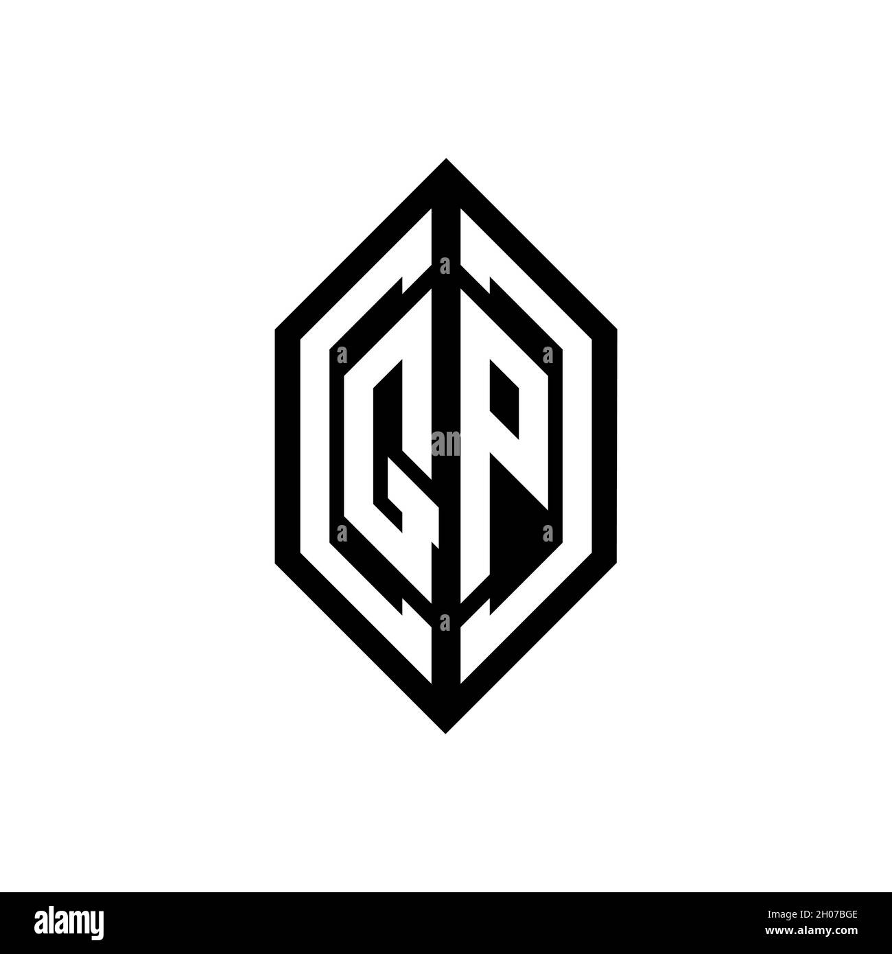 QP logo with geometric shape vector monogram design template isolated on white background Stock Vector