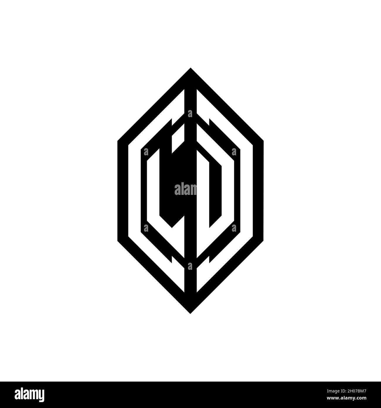 LD logo with geometric shape vector monogram design template isolated ...