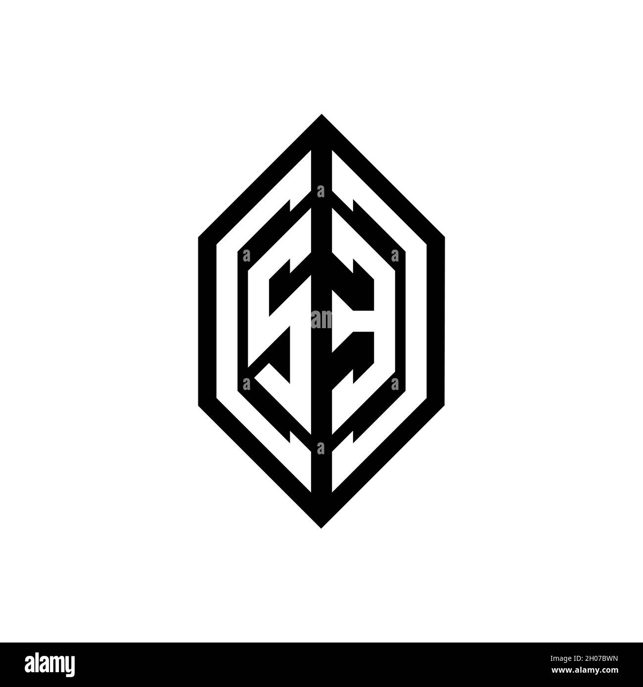 SE logo with geometric shape vector monogram design template isolated ...
