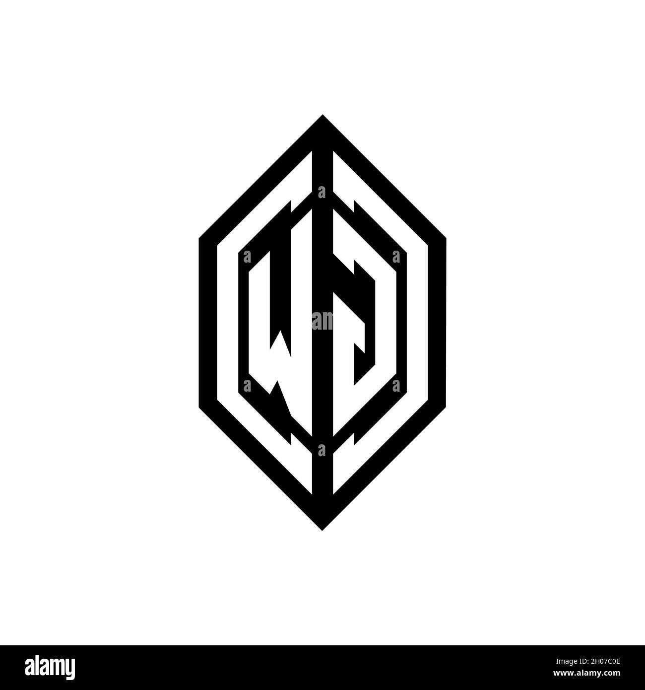 WG logo with geometric shape vector monogram design template isolated on white background Stock Vector