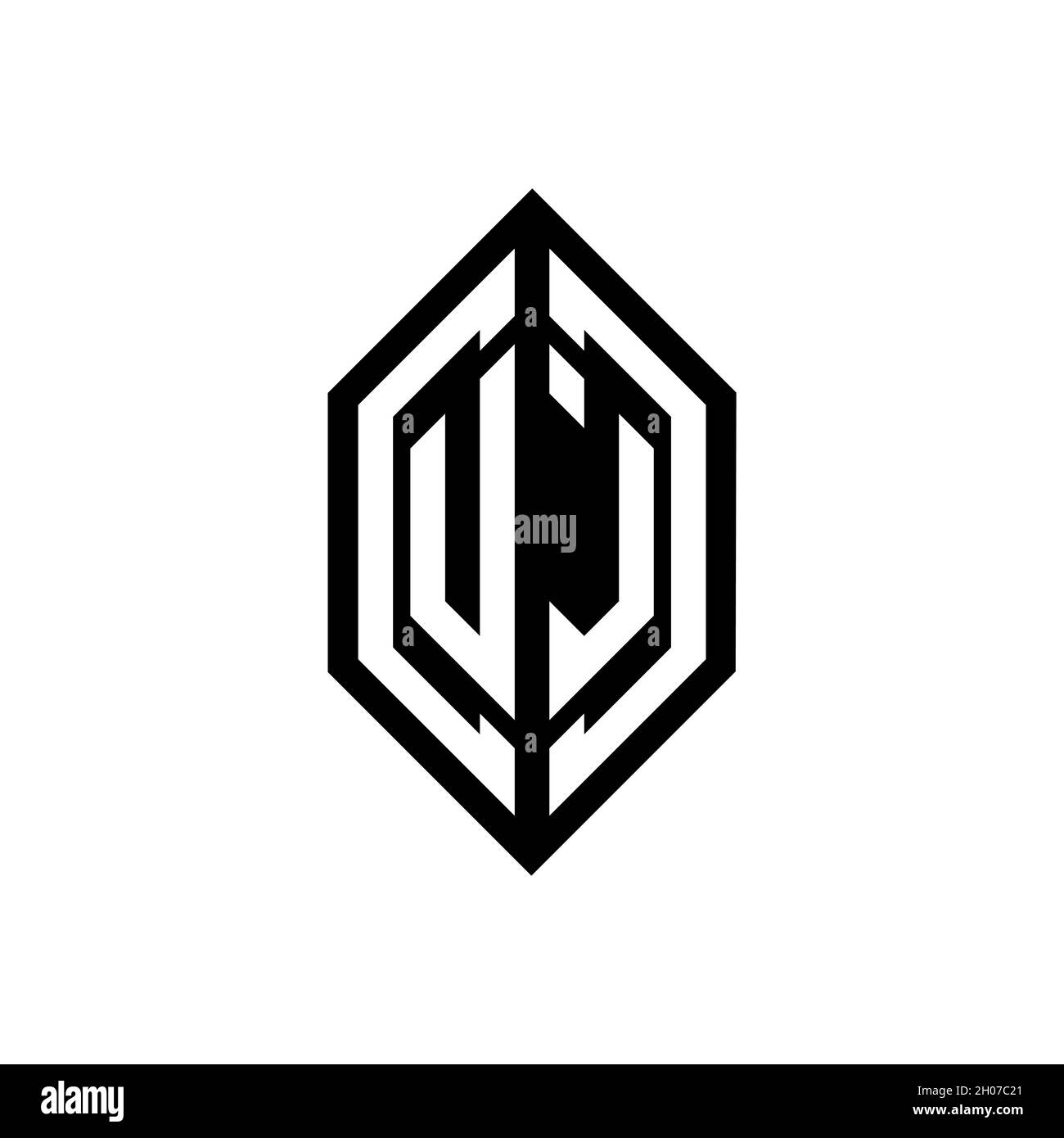 UL logo with geometric shape vector monogram design template isolated on white background Stock Vector