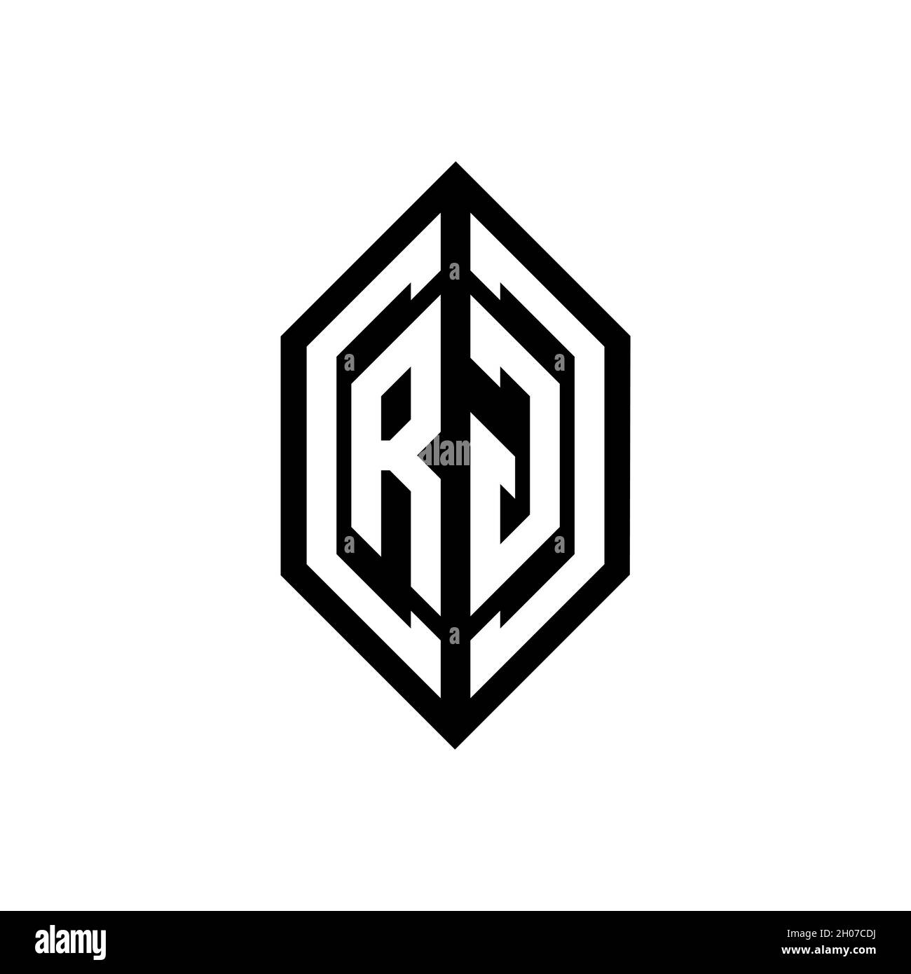 RG logo with geometric shape vector monogram design template isolated on white background Stock Vector